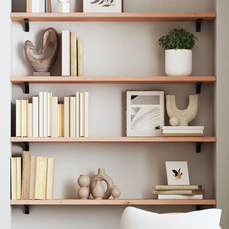 foto del prodotto vidaxl ripiano a parete 80x20x2 cm legno massello rovere non trattato