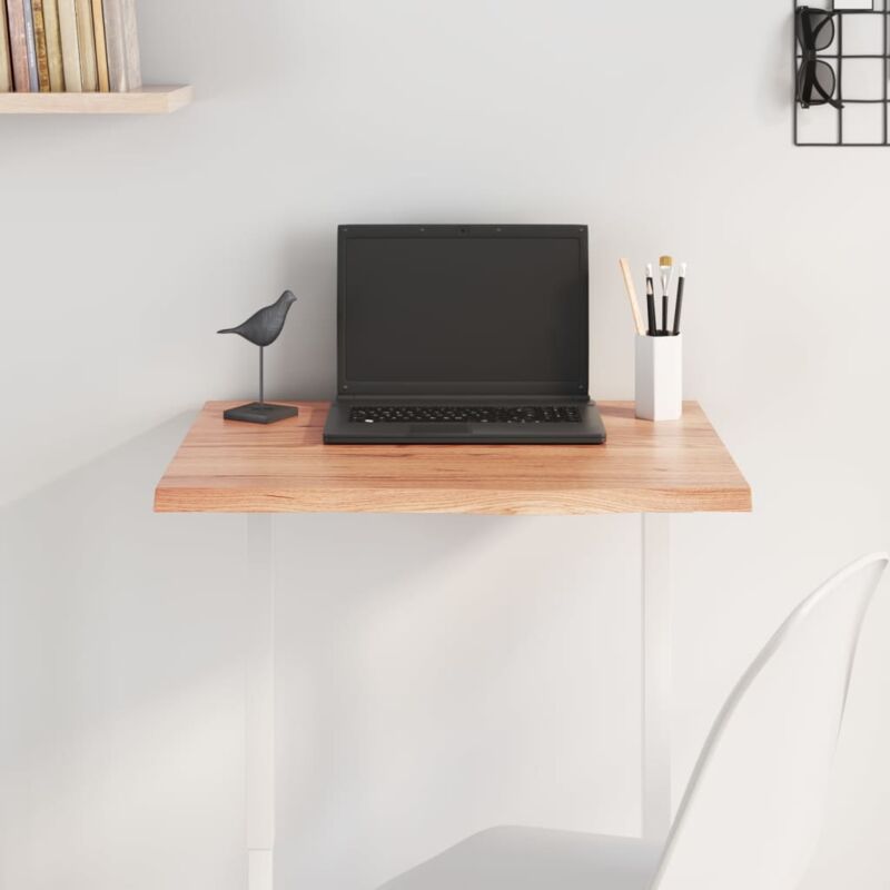 foto del prodotto piano tavolo marrone chiaro 60x40x2cm rovere massello trattato