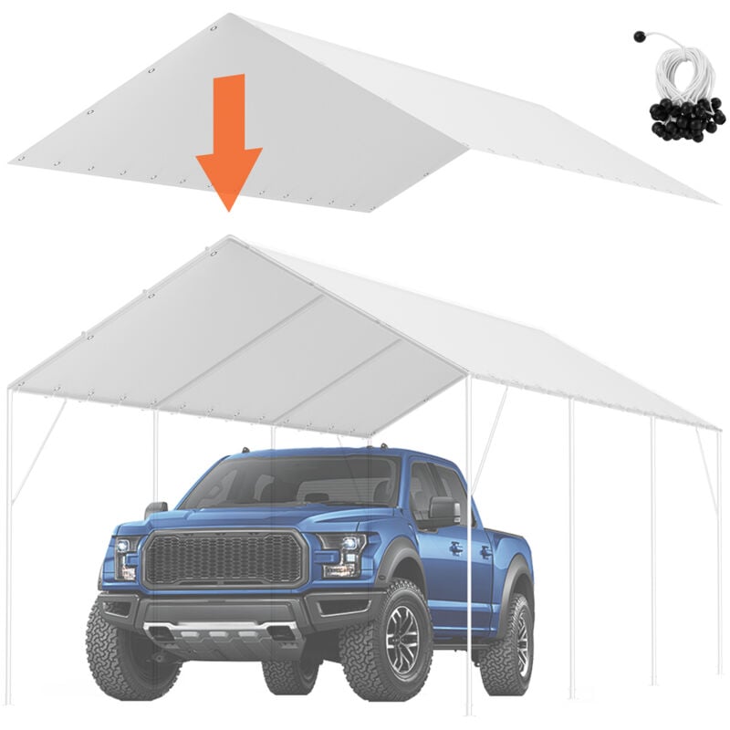 foto del prodotto mophorn vevor 10 x20 telo sostitutivo per posto auto coperto, telo riparo per tenda da garage, impermeabile e protetto dai raggi uv, solo