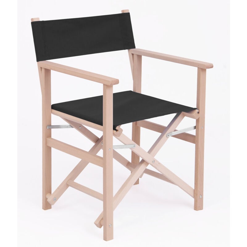 foto del prodotto sedia regista pieghevole da giardino 55x57xh85 cm in legno faggio massello nero