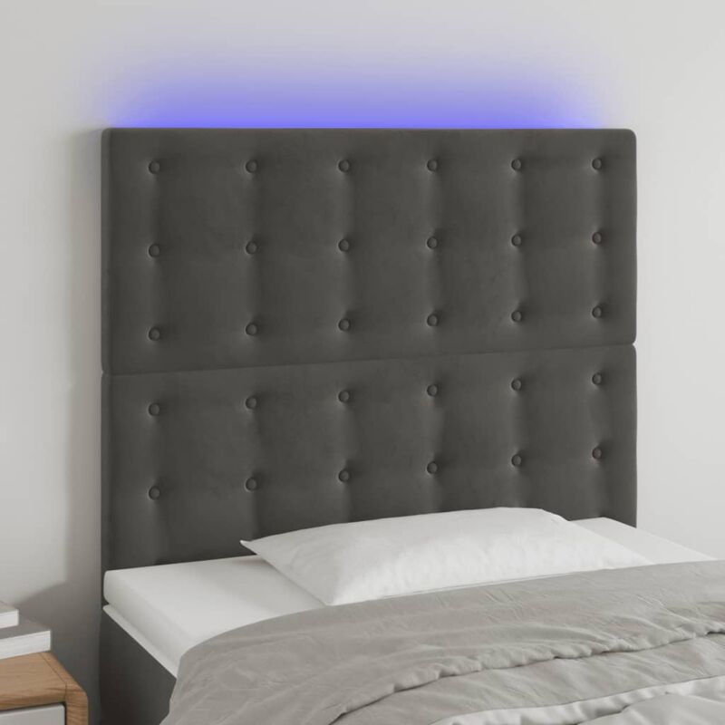 foto del prodotto furniture limited testiera a led grigio scuro 80x5x118 128 cm