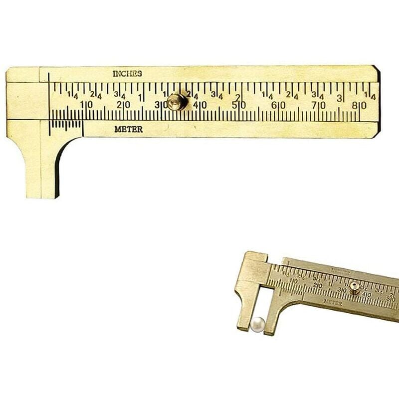 immagine 0 del prodotto calibro a corsoio, mini calibro a corsoio, calibro a corsoio in ottone, calibro a corsoio a doppia scala, per misure esterne di precisione, 80 mm