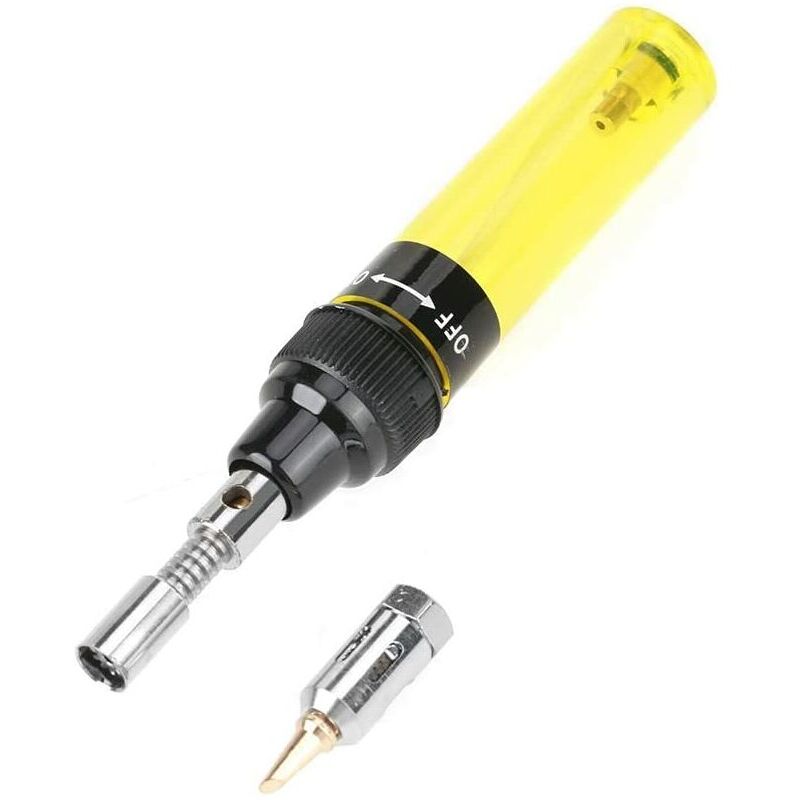 foto del prodotto saldatore a gas butano, saldatore a gas, pistola per saldatura, strumento per saldatura 1300 giallo 