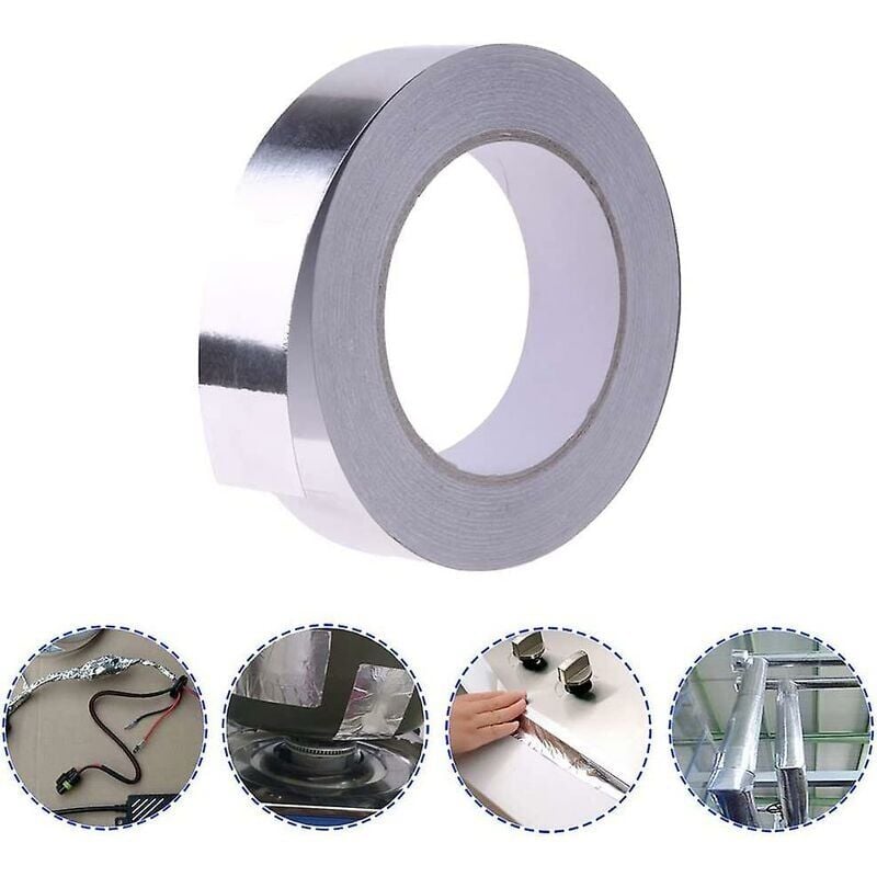 immagine 0 del prodotto nastro in alluminio resistente al calore nastro di protezione termica nastro impermeabile nastro adesivo in alluminio, 20 mm 50 m 1 rotolo, argento 