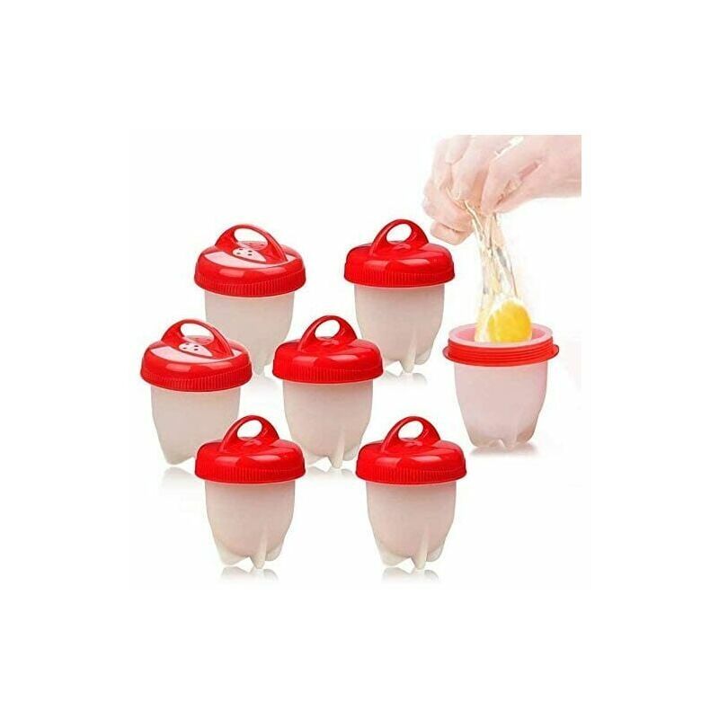 foto del prodotto cuociuova, 7 cuociuova in silicone per uova, cuociuova facile, gel di silice per uso alimentare senza bpa, fai bollire le uova senza guscio