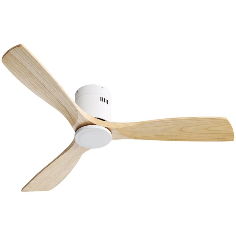 foto del prodotto okwish ventilatore da soffitto in legno massello naturale da 52 pollici con 3 pale, motore dc reversibile silenzioso, telecomando per soggiorno