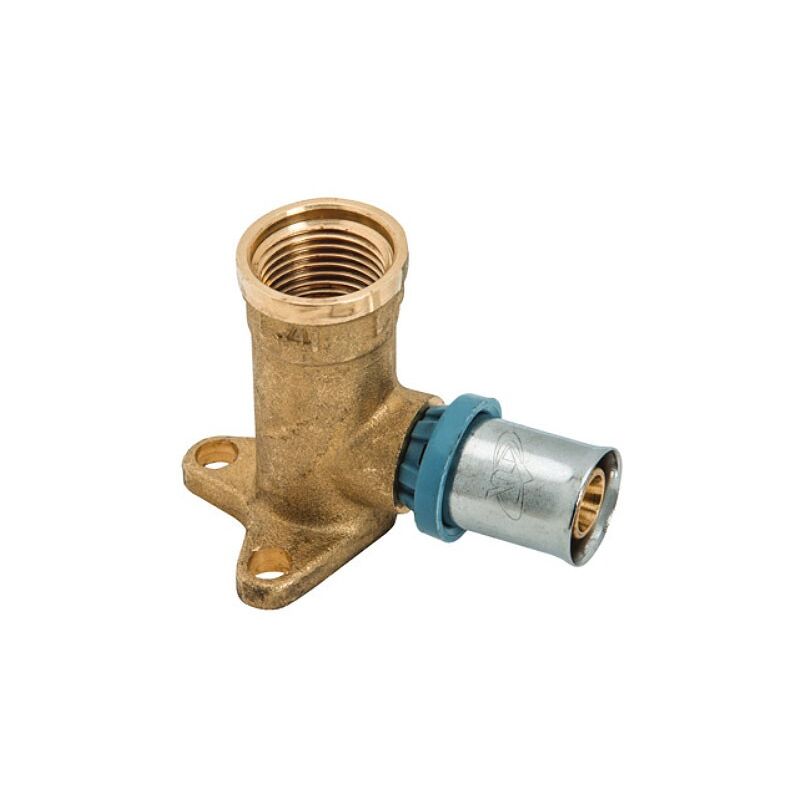 foto del prodotto 4034 raccordo murale a gomito 20 x 1 2 f h.53mm in ottone a pressare deltapress 4034200002001