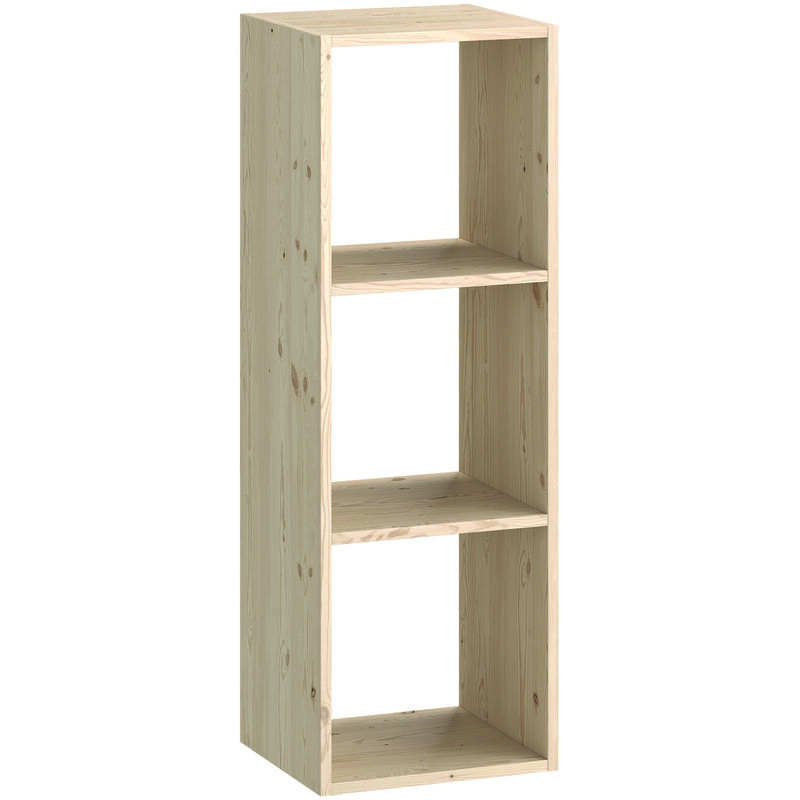 foto del prodotto pensile libreria 3 ripiani 36x30x104 cm in legno di pino naturale