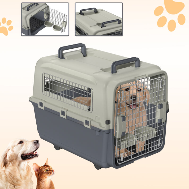 foto del prodotto hengmei scatola da trasporto per cani scatola da trasporto per aerei scatola da trasporto per viaggi aerei scatola da viaggio per auto con finestra