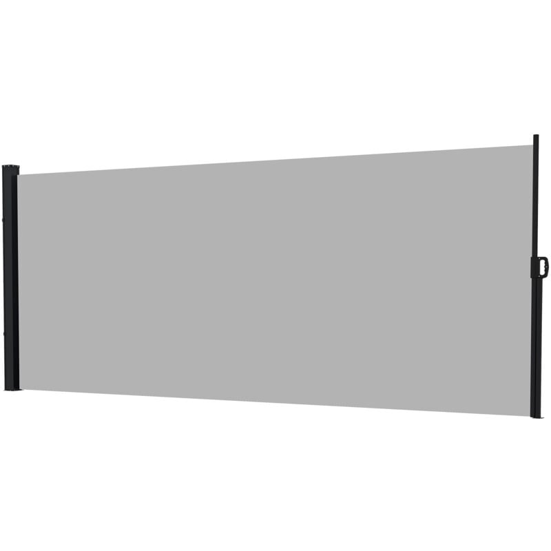 foto del prodotto frangivista da giardino retrattile 400x180cm con maniglia grigio chiaro outsunny