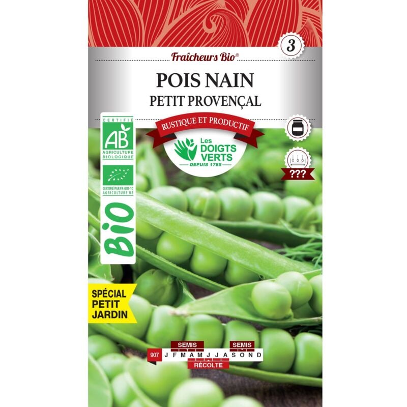 foto del prodotto semi piselli nani petit provenzale bio le dita verdi30g