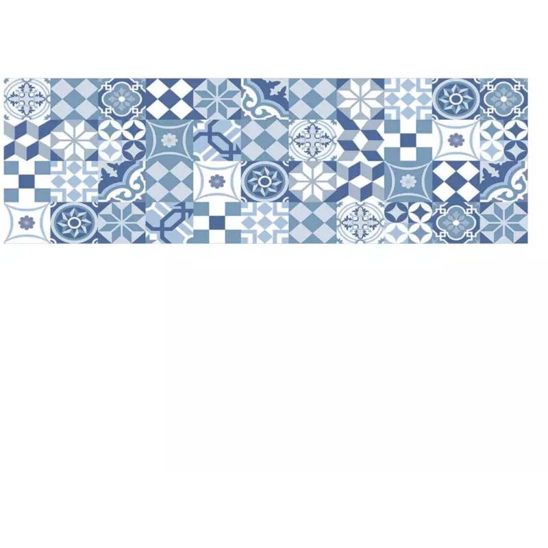 foto del prodotto paraschizzi adesivo da cucina fantasia cementine azzurre , 190x60 cm