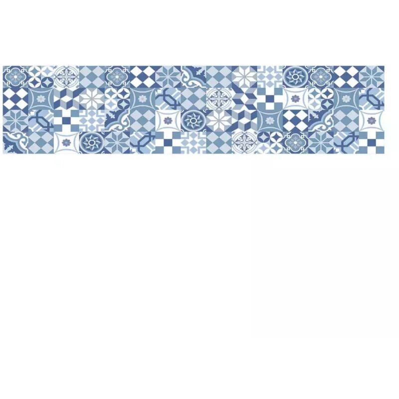 foto del prodotto crearreda paraschizzi adesivo da cucina fantasia cementine azzurre , 260x60 cm