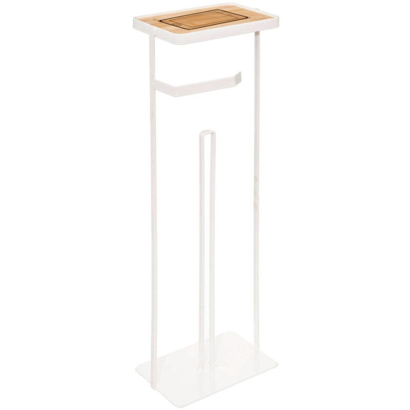 foto del prodotto wellhome porta carta igienica, con riserva e porta cellulare