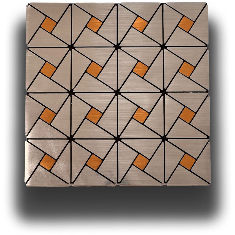 immagine 0 del prodotto eternal parquet piastrelle 3d autoadesive in pet acustiche e isolanti 30x30cm 4mm spessore triangoli oro argento