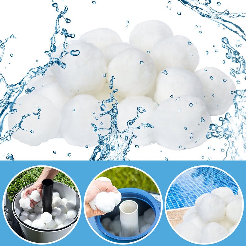 foto del prodotto 700g palle filtranti palle filtranti lavabili per piscina piscina pompa filtro bianco hengda