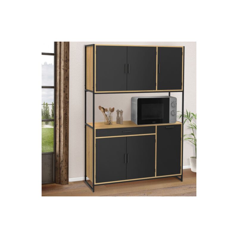 foto del prodotto 120 cm boston aparador de cocina de 6 puertas de dise o industrial armario caj n
