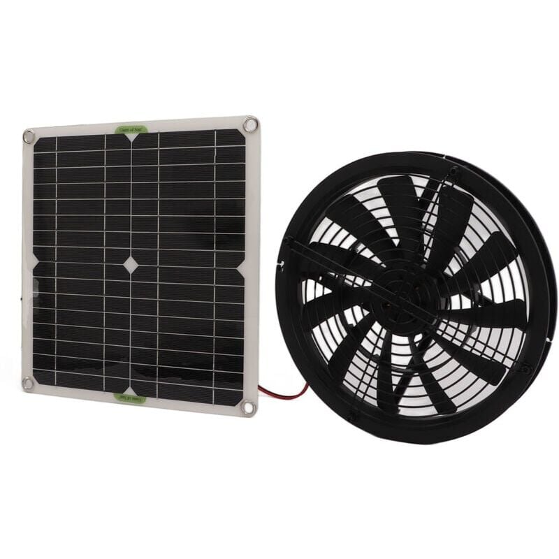 foto del prodotto kit ventola per pannello solare, ventola alimentata da pannello solare da 10 pollici di diametro 12 w per bagno di serre per yacht camper