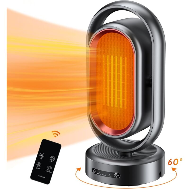 foto del prodotto fortuneville stufa elettrica con telecomando, stufa da bagno in ceramica da 2000 w, basso consumo, stufa silenziosa con protezione oscillante