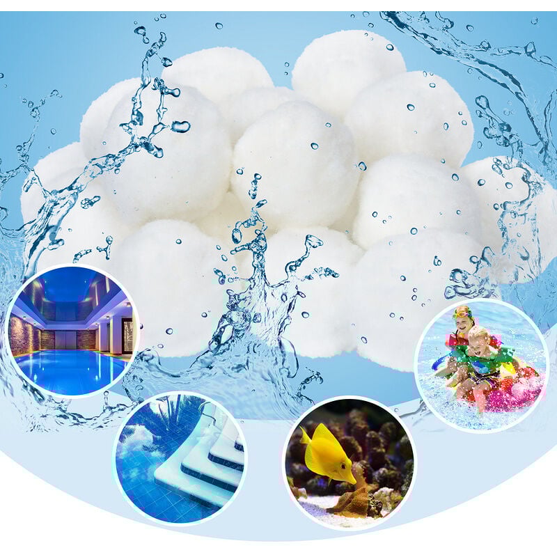 foto del prodotto 2100g palle filtranti palle filtranti lavabili per piscina piscina pompa filtro bianco hengda