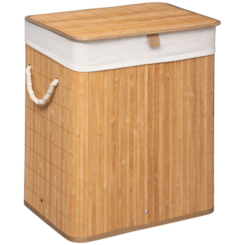 foto del prodotto portabiancheria in bamb naturale wellhome