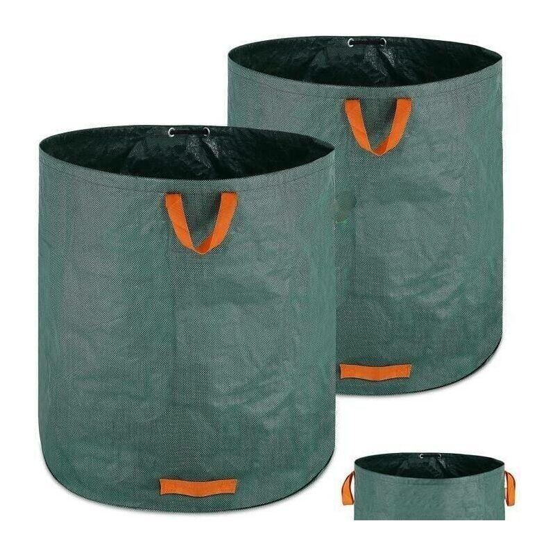 foto del prodotto garden bag 500l 50 kg sacco per rifiuti vegetali pieghevole sacco sanitario tessuto rinforzato 2 pezzi pulizia