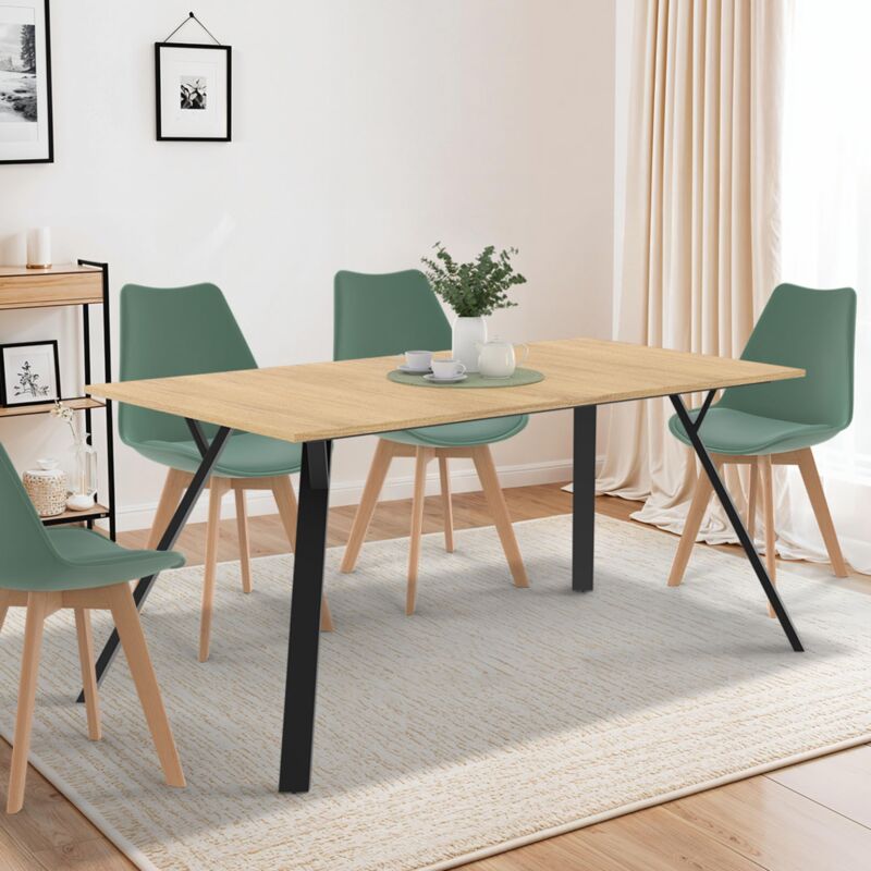 foto del prodotto yseult mesa de comedor para 8 en madera y negro 160 cm dise o industrial