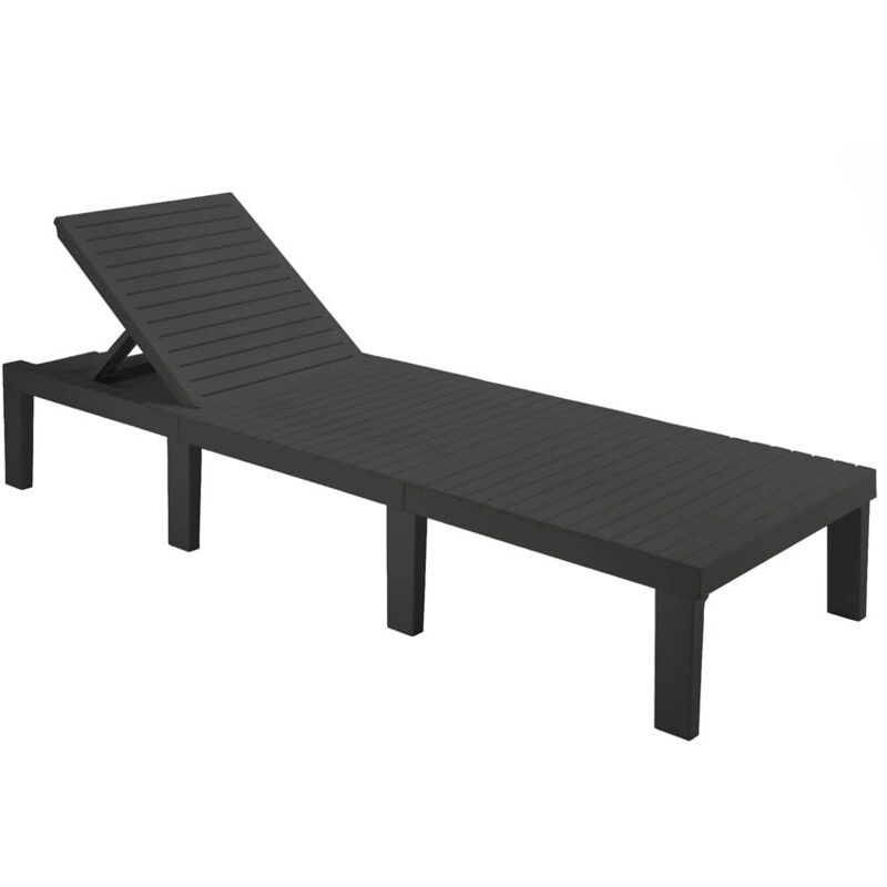 foto del prodotto lettino prendisole, sdraio da giardino regolabile, lettino da esterno, 100 made in italy, cm 195x65h78, antracite