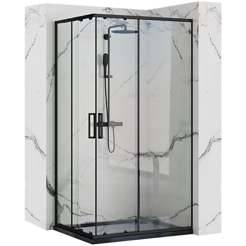 foto del prodotto cabina doccia rea punto 80x100 black piatto doccia savoy white
