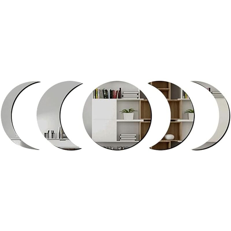 foto del prodotto set di adesivi murali specchio bohemian moon per decorazione murale, soggiorno, camera da letto rapanda