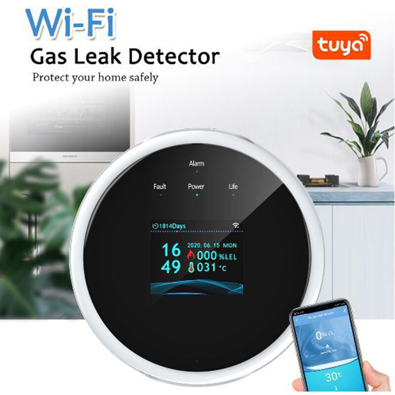 foto del prodotto rapanda tuya wifi maison intelligente alarme de gaz naturel d tecteur de gaz alarme de gaz aliment par usb sans prise ni batterie