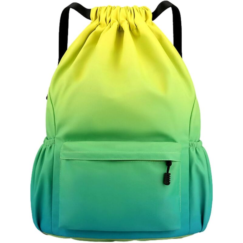 foto del prodotto borsa da allenamento con coulisse, borse da nuoto in tessuto di nylon impermeabile, zaino da palestra con coulisse di grande capacit , borsa leggera