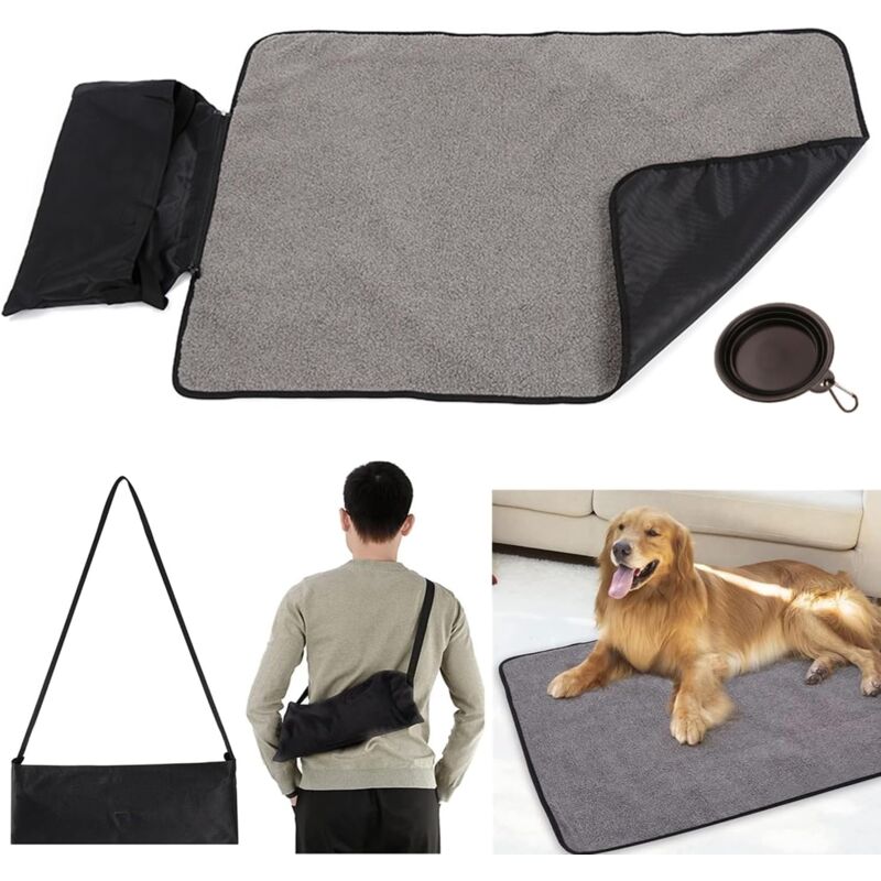 foto del prodotto coperta pieghevole in peluche per animali domestici, impermeabile, in tessuto oxford, per cani, cuccioli e gatti, tappetino per animali domestici con