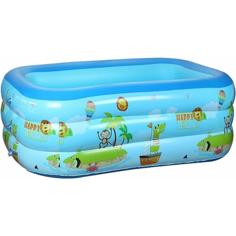 foto del prodotto piscina gonfiabile, piscina gonfiabile rettangolare per bambini, adulti, famiglia, piscina per bambini con fondo morbido per giardino, cortile,