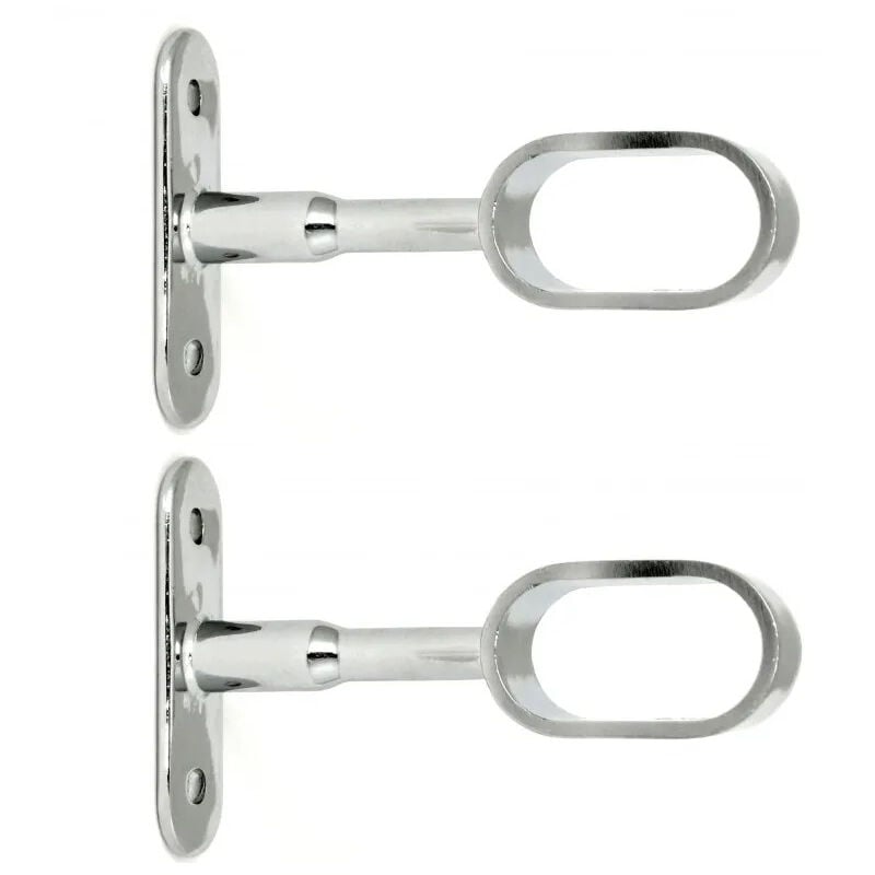 foto del prodotto porta tubo ovale per armadio, 30x15mm, proiezione 55mm, cromo, 2 pezzi