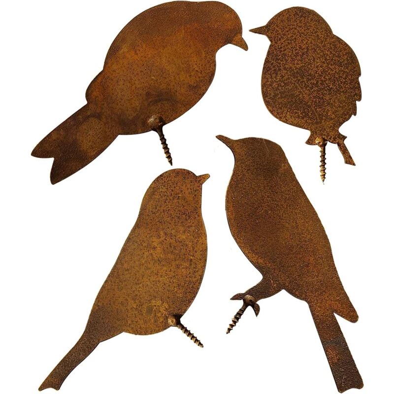 foto del prodotto rapanda uccelli per albero decorazione da giardino in metallo patina di ruggine naturale