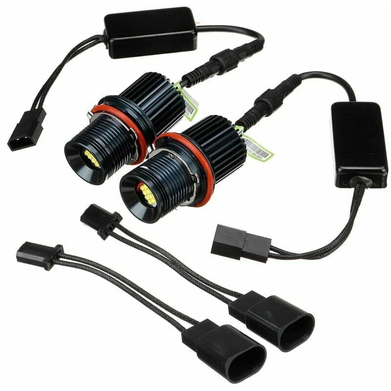 foto del prodotto 2x lampadina led angel eyes halo ring bianca da 80 w per bmw e39 e60 e53