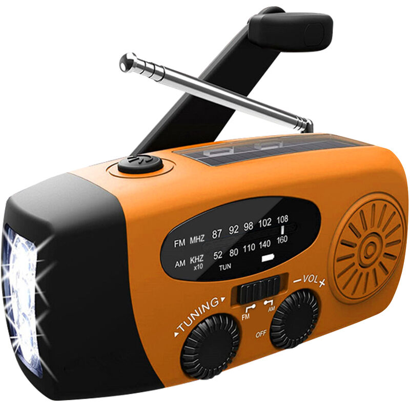 foto del prodotto decdeal radio di emergenza radio meteorologica solare a manovella 1200mah am fm noaa radio meteorologica di emergenza portatile power bank con