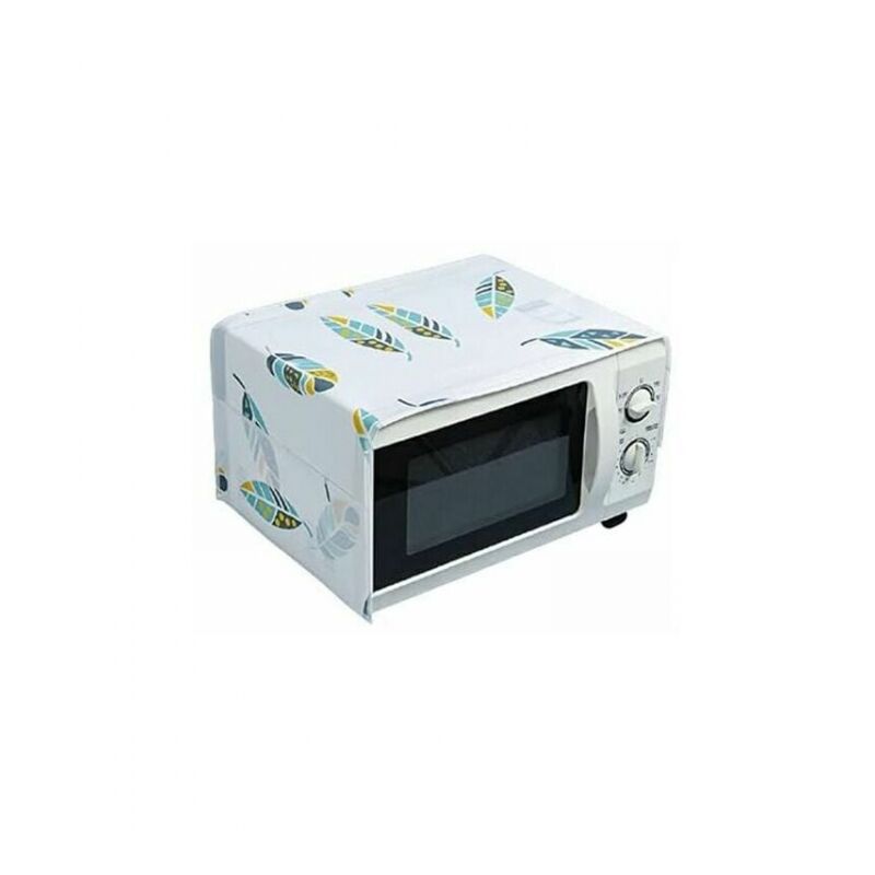 foto del prodotto copertura antipolvere per forno a microonde forno multifunzione, antigrasso, con tasca protettiva per cucina motivo a piume 