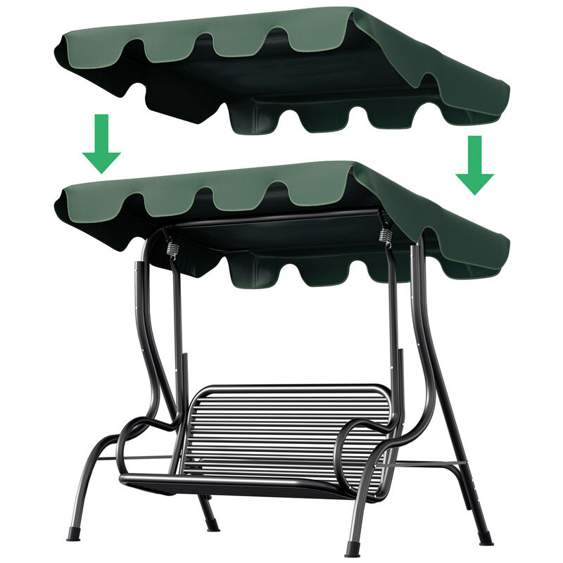 foto del prodotto hengda tettuccio di ricambio parasole antivento copertura altalena hollywood 210x145cm verde
