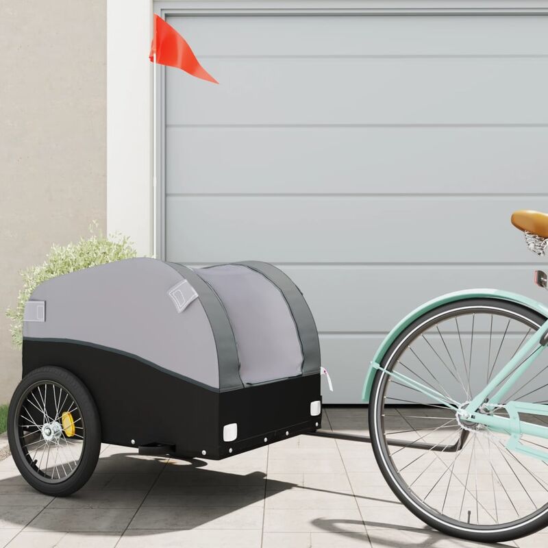 foto del prodotto prolenta premium furniture limited rimorchio da bici nero e grigio 45 kg in