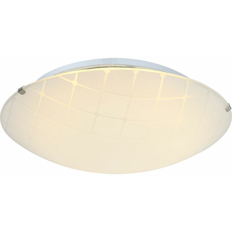 foto del prodotto plafoniera plafoniera soggiorno luce sala da pranzo lampada soggiorno cromo vetro opale, led 12w 900lm bianco neutro, dxh 30x10cm