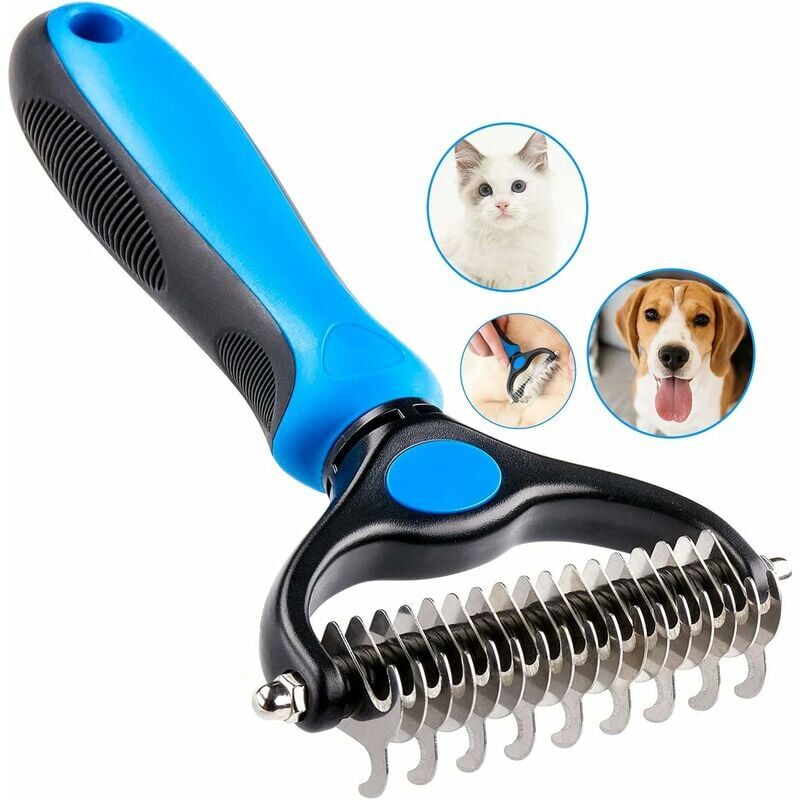 foto del prodotto spazzola per cani e gatti, pettine professionale per la toelettatura dei cani per rimuovere il sottopelo degli animali domestici