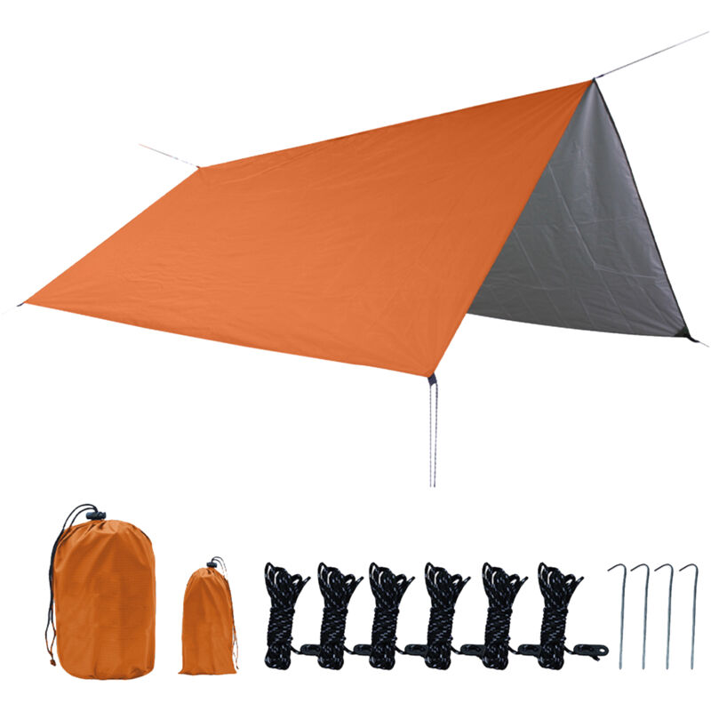 immagine 0 del prodotto tenda da sole a vela 3 x 3 m, impermeabile, antipioggia, resistente ai raggi uv, resistente, con picchetti, custodia in corda per patio esterno