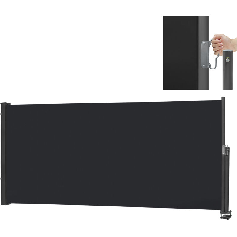 foto del prodotto tenda da sole laterale 120x300 cm,tenda da sole allungabile, protezione solare in poliestere, protezione privacy, protezione dal vento per giardino,