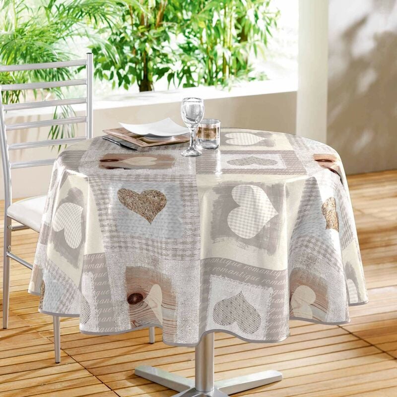 foto del prodotto 1001kdo d cor line, tovaglia cosy coeur, pvc, senza colore, diametro 160 cm