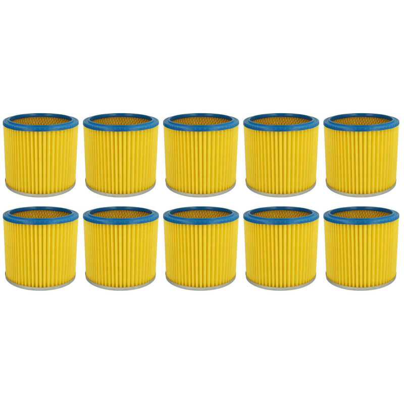 foto del prodotto 10x filtro a pieghe piatte compatibile con aqua vac 95035, aqua steel 40, az 90304 12, az 90304 75 aspirapolvere cartuccia filtrante vhbw