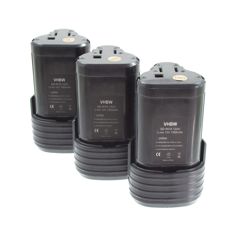 foto del prodotto 3x batteria sostituisce rockwell krgrt pn 7734031 per utensile elettrico 1500 mah, li ion, 12 v vhbw
