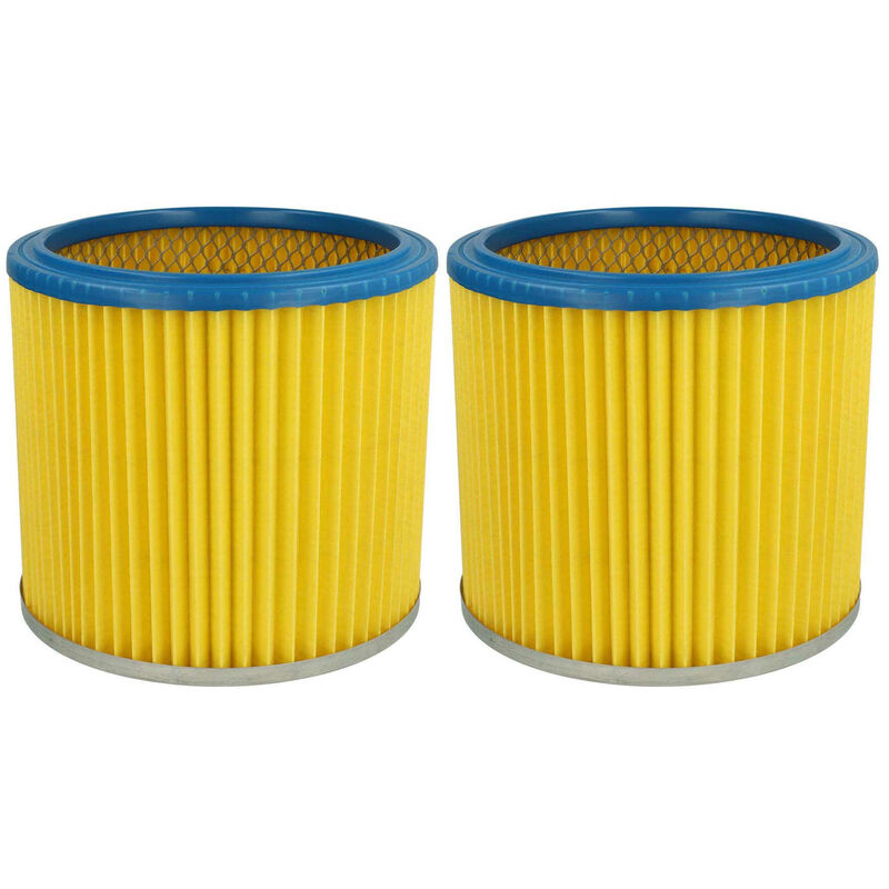 foto del prodotto 2x filtro a pieghe piatte compatibile con aqua vac 620, 630, 650, 670, 700, 730, 740, 760, 850, 852, 900, 935, 950 aspirapolvere blu giallo vhbw