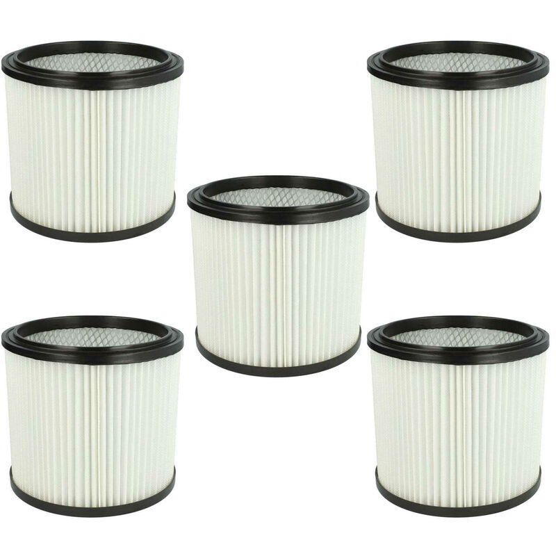 foto del prodotto 5x filtro a pieghe piatte compatibile con herkules aqua steel 40, 4000 4001, 3000 aspirapolvere cartuccia filtrante vhbw